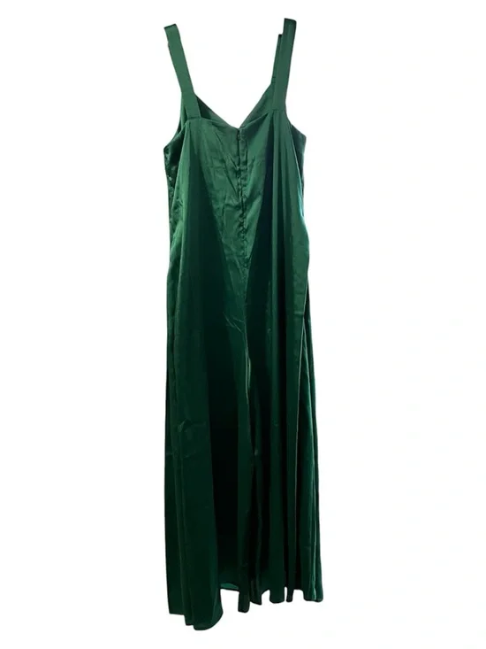 SILKY TWILL WIDE-LEG JUMPSUIT banana republic nwt Green Wide-Leg Satin Jumpsuit - Picture 4 of 5